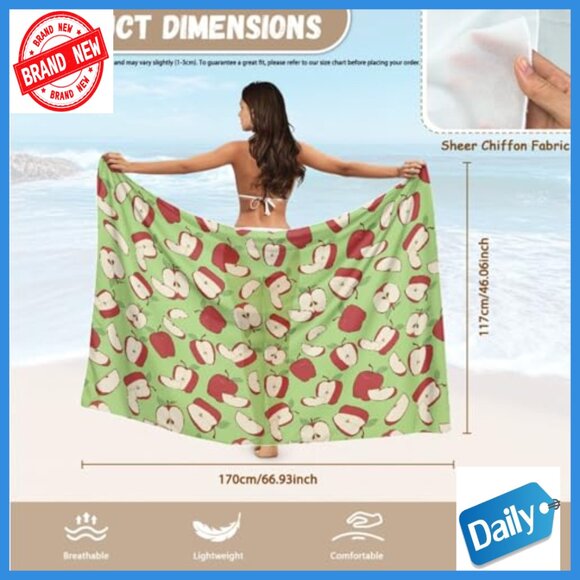 Plus Size Tummy Control One Piece Swimsuit with Chiffon Sarong Cover Up - Picture 6 of 7